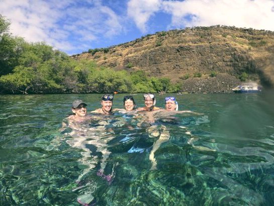 Snorkelling in clear water near Tortuga Island.